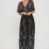 Josephine Black Embellished Maxi Dress