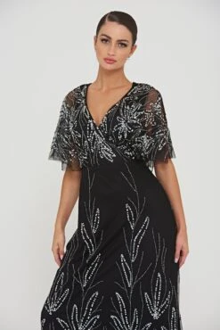 Josephine Black Embellished Maxi Dress -Frock And Frill US Josephine Black Embellished Maxi Dress 4