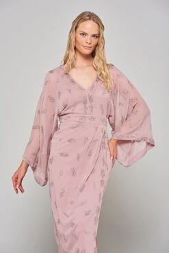 Julia Blush Embellished Midaxi Dress With Oversized Sleeves -Frock And Frill US Julia Blush Midaxi Dress 7