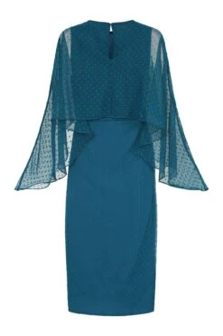 Juliet Blue Cape Detail Midi Dress -Frock And Frill US Juliet Blue Midi Dress 3