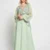 Kaira Pale Green Sequin Maxi Dress