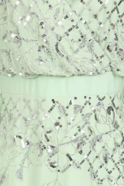 Kaira Pale Green Sequin Maxi Dress -Frock And Frill US Kaira Green Sequin Maxi Dress 9
