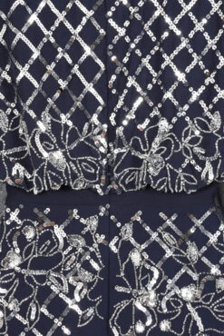 Kaira Navy Sequin Maxi Dress -Frock And Frill US Kaira Navy Sequin Maxi Dress 1