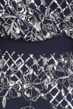 Kaira Navy Sequin Maxi Dress -Frock And Frill US Kaira Navy Sequin Maxi Dress 12