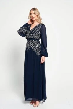 Kaira Navy Sequin Maxi Dress -Frock And Frill US Kaira Navy Sequin Maxi Dress 9