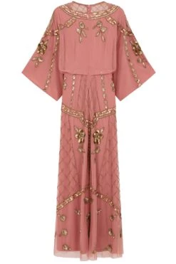 Kassia Blush Embellished Maxi Dress -Frock And Frill US Kassia Blush Embellished Maxi Dress 1