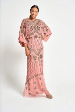 Kassia Blush Embellished Maxi Dress -Frock And Frill US Kassia Blush Embellished Maxi Dress 4