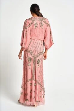 Kassia Blush Embellished Maxi Dress -Frock And Frill US Kassia Blush Embellished Maxi Dress 8