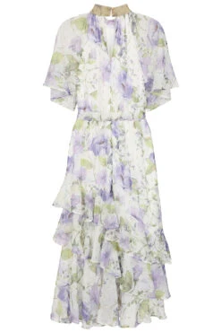 Kelda White Floral Print Midi Dress -Frock And Frill US Kelda White Floral Print Midi Dress 1