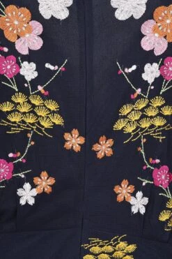 Lana Floral Embroidered Maxi Dress -Frock And Frill US Lana Navy Floral Embroidered Maxi Dress 4