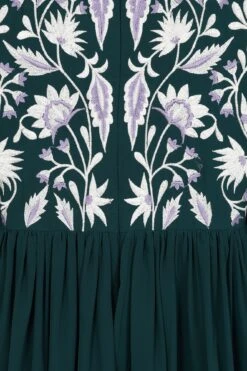 Laurel Teal Floral Embroidered Maxi Dress -Frock And Frill US Laurel Teal Floral Embroidered Maxi Dress 1