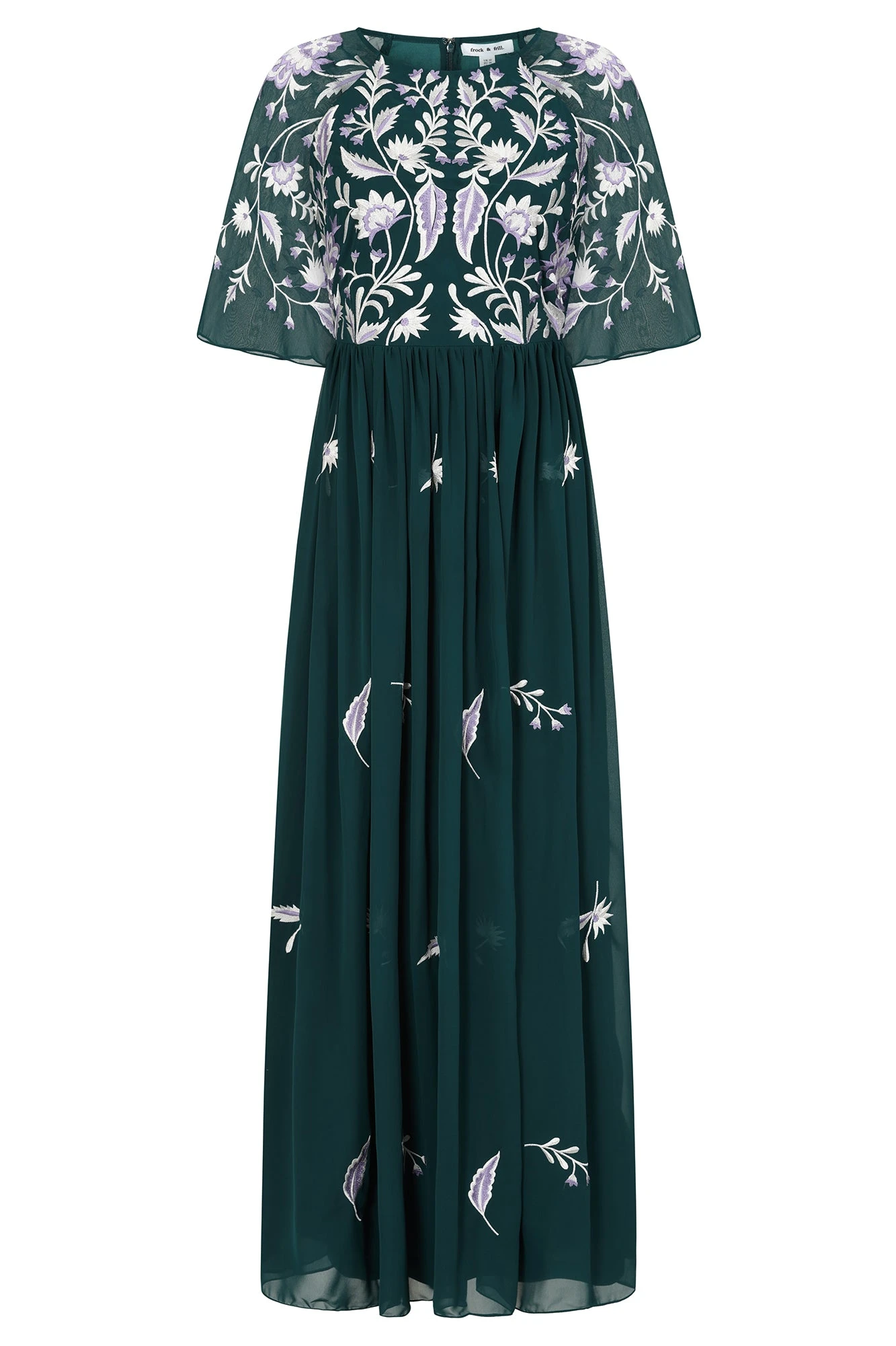 Laurel Teal Floral Embroidered Maxi Dress - Image 2