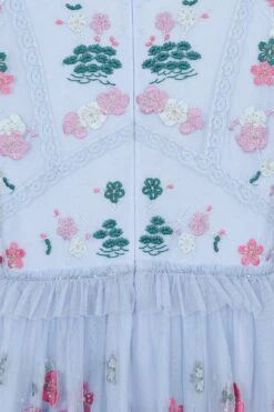 Linnea Light Blue Floral Embroidered Maxi Dress -Frock And Frill US Linnea Light Blue Floral Embroidered Maxi Dress 2