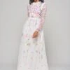 Lorea White Floral Embroidered Maxi Dress