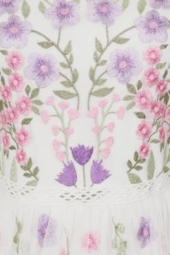 Lorea White Floral Embroidered Maxi Dress -Frock And Frill US Lorea White Floral Embroidered Maxi Dress 3 76f4b3cf 49ad 4e58 a69a c4b041de4da8