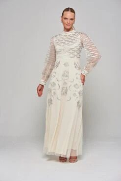Loretta Cream Embroidered Maxi Dress -Frock And Frill US Loretta Cream Embroidered Maxi Dress 3 5f0e2ae1 37b8 4c12 a313 9b8be3bdd437