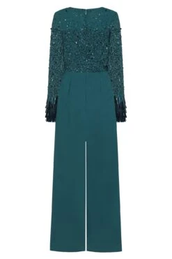 Lori Deep Teal Embellished Jumpsuit -Frock And Frill US Lori Teal Embellished Jumpsuit 4