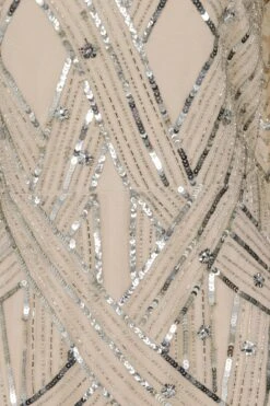 Lorraine Champagne Embellished Maxi Dress -Frock And Frill US Lorraine Champagne Embellished Maxi Dress 3