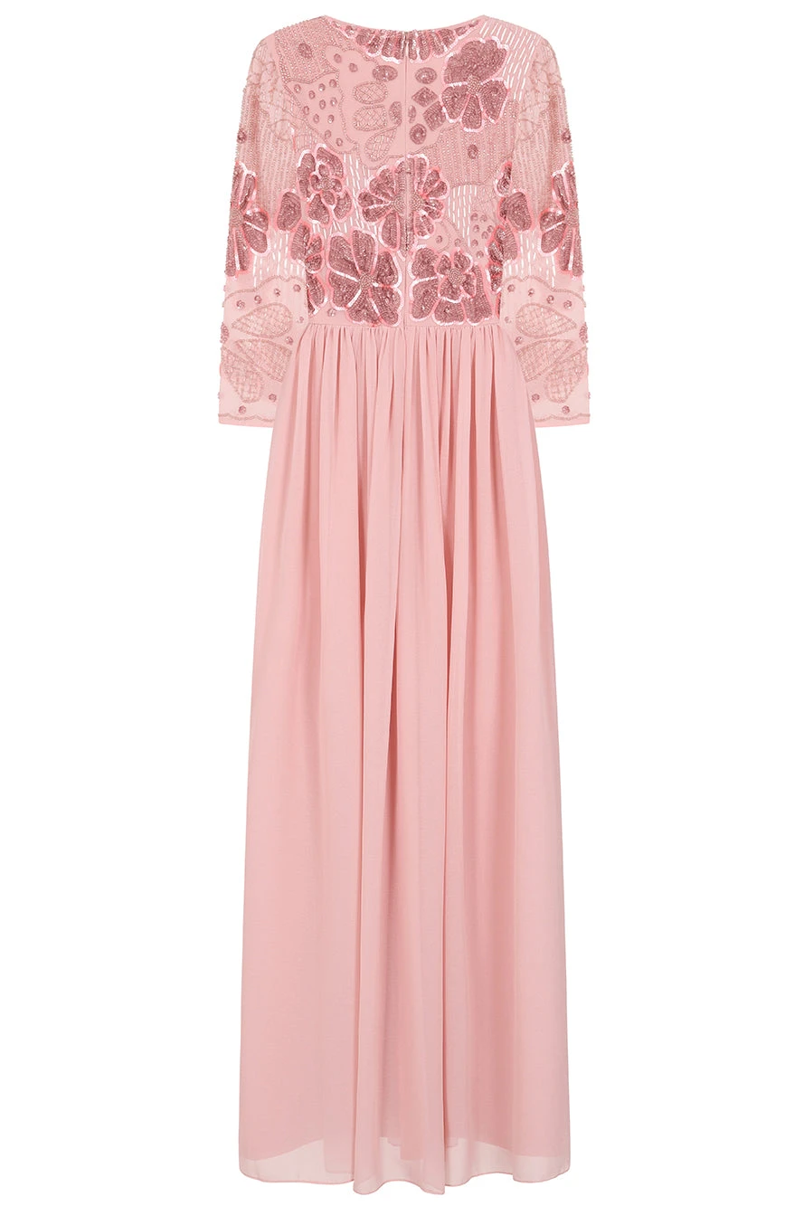 Lovella Blush Floral Embellished Maxi Dress - Image 8