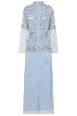 Lucile Ice Blue Embellished Maxi Dress -Frock And Frill US Lucile Blue Embellished Maxi Dress 4