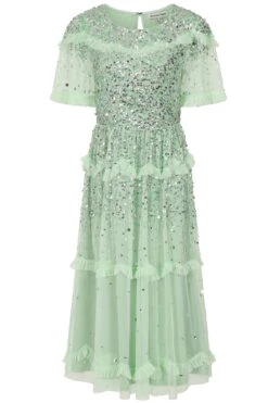 Lynne Green Sequin Midi Dress