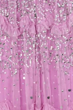Lynne Pink Sequin Midi Dress -Frock And Frill US Lynne Pink Sequin Midi Dress 6