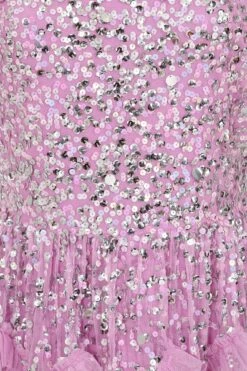 Lynne Pink Sequin Midi Dress -Frock And Frill US Lynne Pink Sequin Midi Dress 8