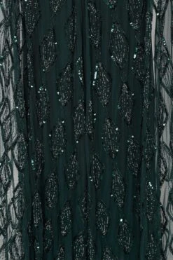 Mae Teal Green Embellished Cape Sleeve Maxi Dress -Frock And Frill US Mae Teal Green Embellished Cape Maxi Dress 2