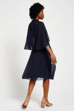 Maeve Navy Floral Embroidered Midi Dress -Frock And Frill US Maeve Navy Floral Embroidered Dress 9