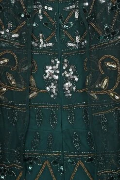 Mahonia Green Embellished Cape Sleeve Midaxi Dress -Frock And Frill US Mahonia Green Embellished Midaxi Dress 1