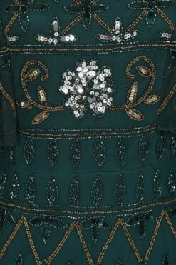 Mahonia Green Embellished Cape Sleeve Midaxi Dress -Frock And Frill US Mahonia Green Embellished Midaxi Dress 3