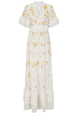 Frock And Frill US -Frock And Frill US Mavis White Floral Maxi Dress. 2