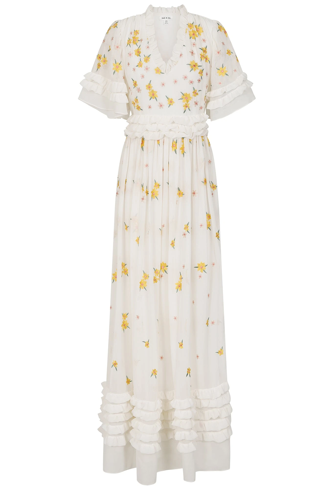 Mavis White Floral Embroidered Maxi Dress 2 Mavis White Floral Embroidered Maxi Dress - Image 2
