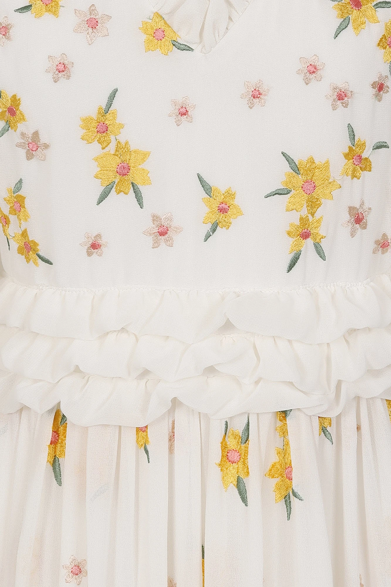 Mavis White Floral Embroidered Maxi Dress 4 Mavis White Floral Embroidered Maxi Dress - Image 4