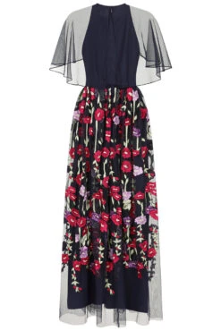 Meadow Navy Floral Embroidered Maxi Dress -Frock And Frill US Meadow Navy Floral Embroidered Maxi Dress 3