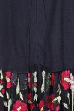 Meadow Navy Floral Embroidered Maxi Dress -Frock And Frill US Meadow Navy Floral Embroidered Maxi Dress 4