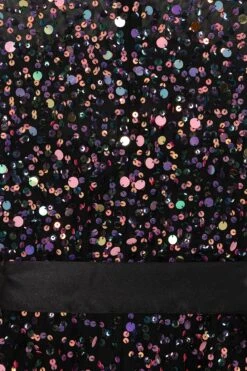 Medora Black Sequin Midi Dress -Frock And Frill US Medora Black Sequin Midi Dress 5