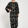 Melantha Black Floral Embellished Midaxi Dress