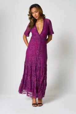 Mila Purple Lace Maxi Dress -Frock And Frill US Mila Purple Lace Maxi Dress 11