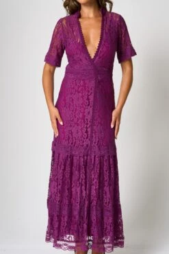 Mila Purple Lace Maxi Dress -Frock And Frill US Mila Purple Lace Maxi Dress 8