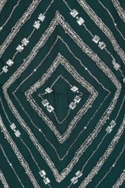 Myrtha Green Embellished Cape Sleeve Maxi Dress -Frock And Frill US Myrtha Green Embellished Maxi Dress 2