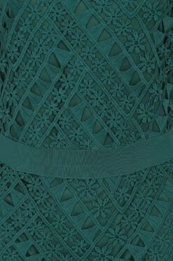 Narelle Alpine Green Crochet Lace Midaxi Dress -Frock And Frill US Narelle Green Lace Dress 2
