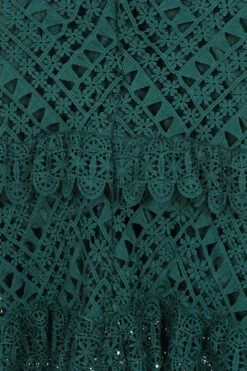 Narelle Alpine Green Crochet Lace Midaxi Dress -Frock And Frill US Narelle Green Lace Dress 4