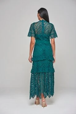 Narelle Alpine Green Crochet Lace Midaxi Dress -Frock And Frill US Narelle Green Lace Dress 9