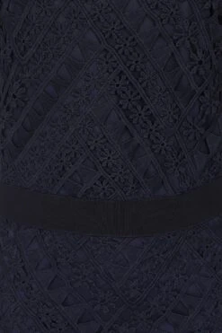 Narelle Navy Crochet Lace Midaxi Dress -Frock And Frill US Narelle Navy Lace Dress 10