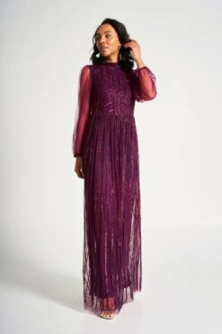 Natalia Berry Embellished Maxi Dress -Frock And Frill US Natalia Berry Embellished Maxi Dress 4