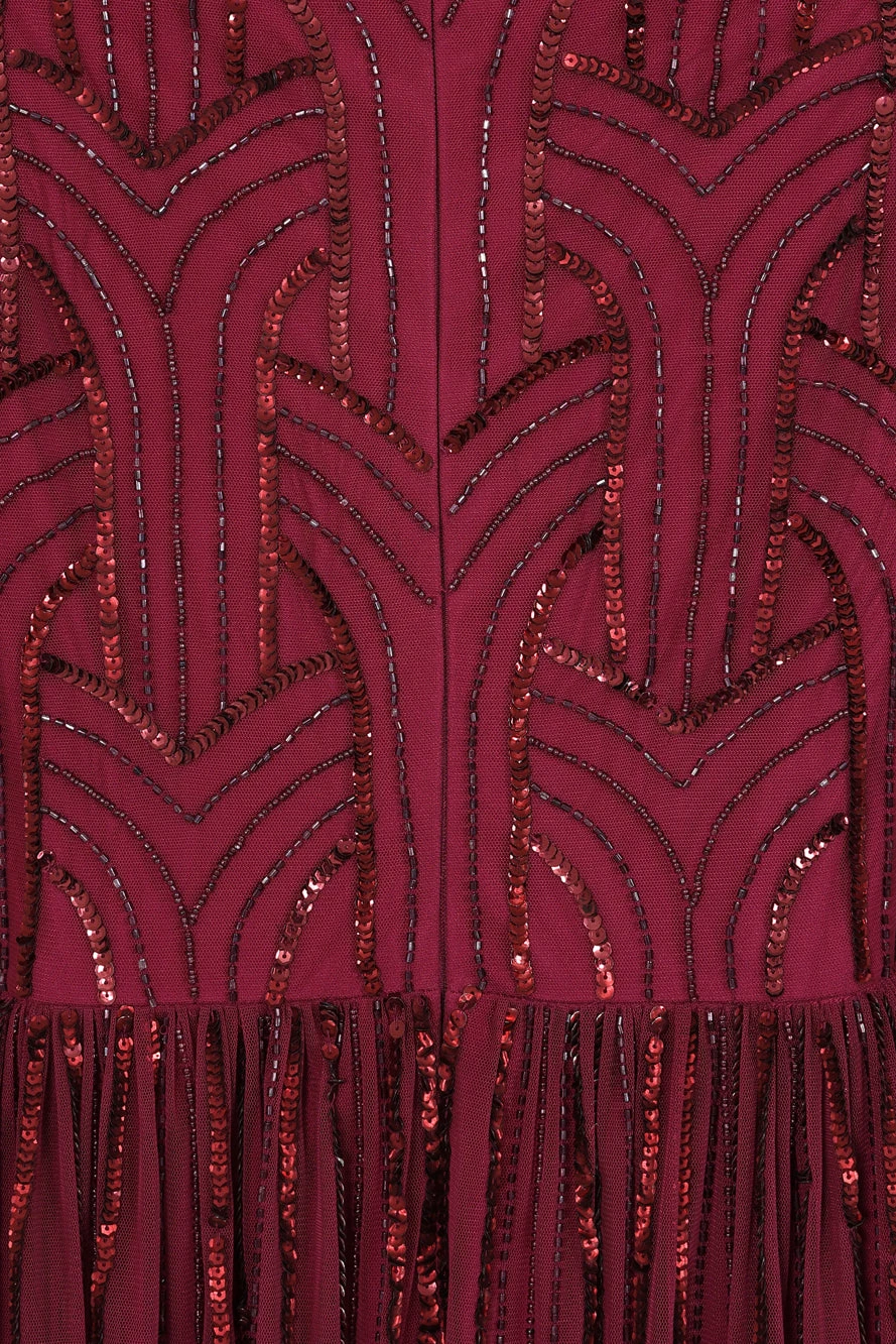 Natalia Berry Embellished Maxi Dress - Image 9