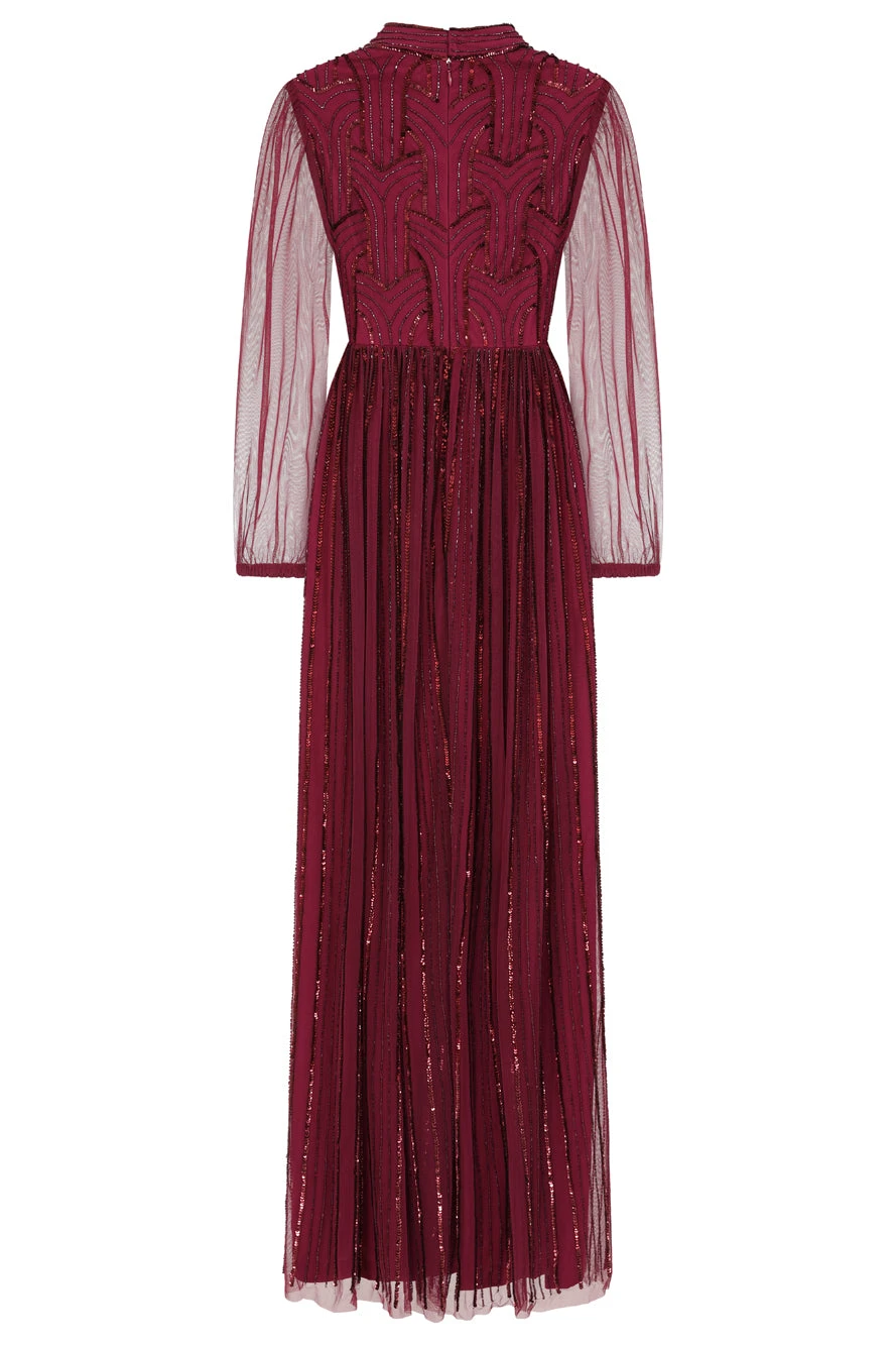 Natalia Berry Embellished Maxi Dress - Image 8