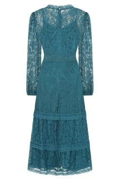 Nerine Teal Lace Midi Dress 20 Nerine Teal Lace Midi Dress -Frock And Frill US Nerine Teal Lace Midi Dress 13