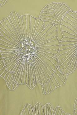 Phoebe Green Floral Embellished Maxi Dress -Frock And Frill US Phoebe Sage Green Floral Embellished Maxi Dress 3